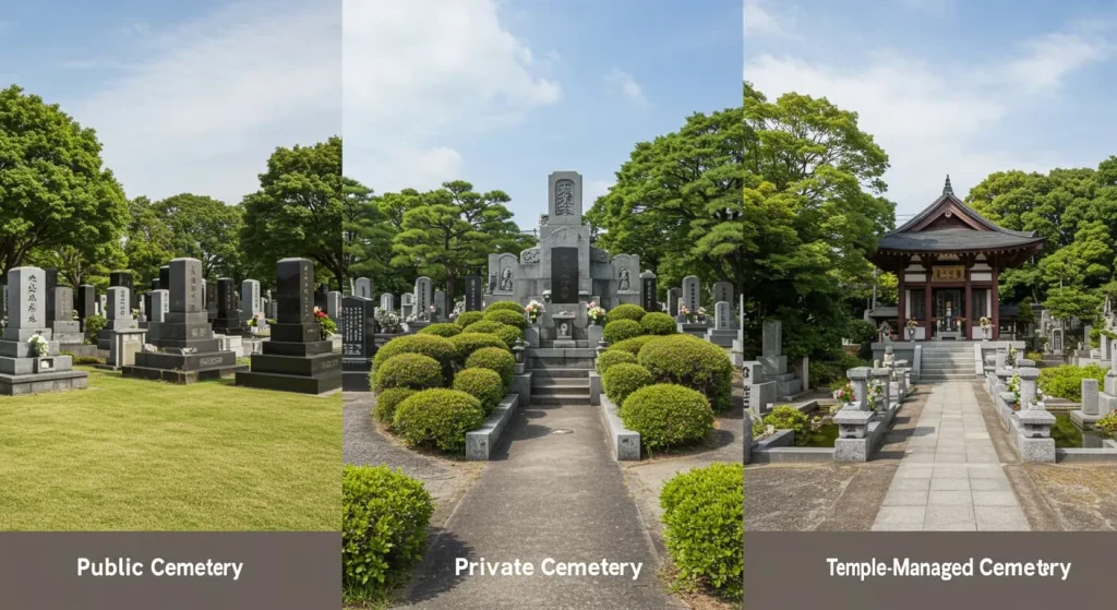 公営・民営・寺院の種類別で違う対応