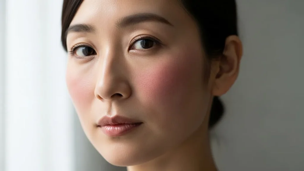 頬が赤いまだらの原因